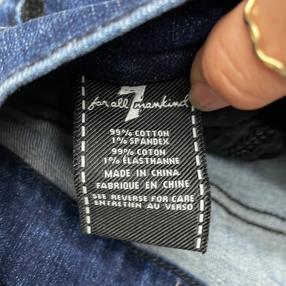 7 for all mankind B(AIR) AUTHENTIC DENIM THE ANKLE SKINNY VELVET STRIPES - Picture 9 of 13